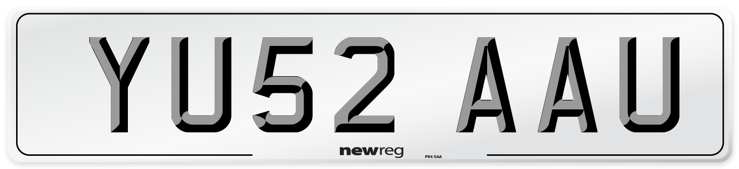YU52 AAU Number Plate from New Reg